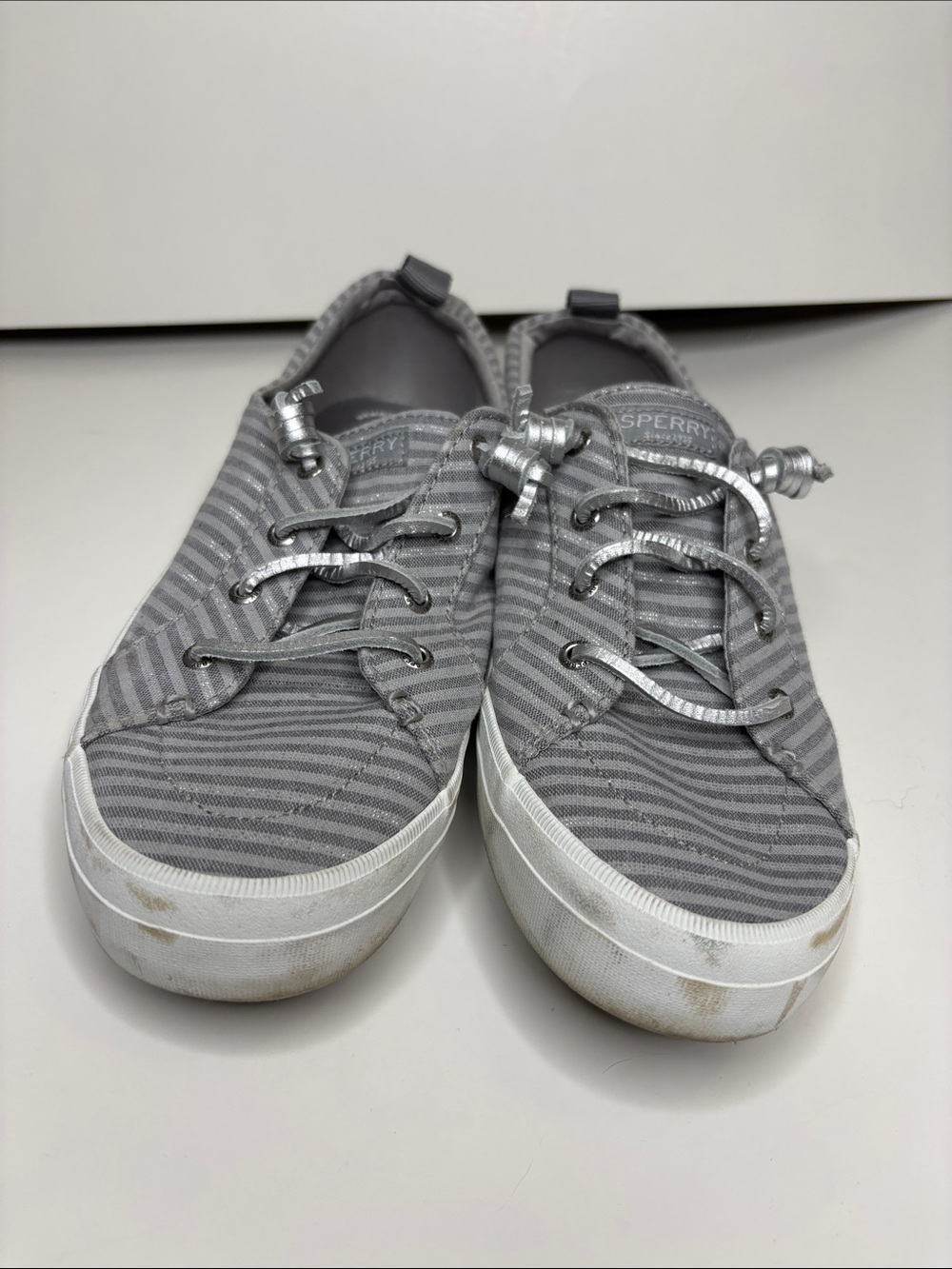 Sperry Women's Gray Striped Slip-On Sneakers - Picture 3 of 9